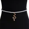 Joyería Transfronteriza Europea y Americana, Cadena de Cintura de Corazón de Metal de Moda para Mujer, Cadena Corporal Creativa Personalizada de Perlas de Imitación, Accesorios para la Cintura