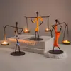 Velas Creativas Personalizadas Estilo Europeo, Decoraciones de Mesa para Restaurantes Nórdicos, Portavelas Envueltos en Hilo, Decoraciones para Barra de Bar