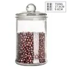 Bote de té redondo transparente de vidrio, recipiente hermético de almacenamiento, engrosado para mayor durabilidad, portátil, a prueba de humedad, adecuado para almacenar frutas secas, granos, hierbas medicinales y té de flores