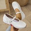 Zapatos Casuales Versátiles para Comercio Exterior, Primavera y Verano 2025 Talla Grande, Nuevos Zapatos de Mujer Transpirables Estilo Europeo y Americano con Hebilla