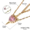 Fuente de Suministro Transfronteriza: Collar de Pareja Espada y Corazón, un Par de Colgantes en Forma de Corazón para el Día de San Valentín, Cadena para Clavícula con una Espada a través del Corazón