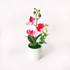 Bonsai de Orquídea Phalaenopsis Artificial Decoração de Casa Filme Simulação Planta em Vaso Flor Artificial Arranjo para Fotografia Planta Verde Vaso Pequeno