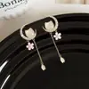 Pendientes de Luna Creciente de Gato Lindos Pendientes de Flor de Cerezo Rosa Pendientes con Borlas Nuevos Pendientes de Verano 2025 Forma de Oreja de Gato