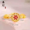 Pulsera de calabaza mariposa oro antiguo de alto color láser tienda de oro con joyería flash nicho lujo cuatro hojas