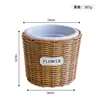 Vaso de flores de imitação de rattan, cesta de flores trançada, cesta de mão, cesta de arranjo de flores secas trançada em rattan, recipiente para flores de plantas verdes suculentas, vaso de flores de imitação de rattan para suculentas