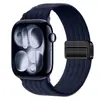 Pulseira Magnética de Nylon Apple para iwatch10/11/Ultra Pulseira de Nylon Tecido de Cinco Anéis Dupla Magnética