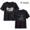 Camiseta de manga corta con cuello en V informal para parejas con estampado de anime de Amazon, estilo espada de verano, Berserk legendario, combinable