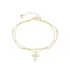 Pulseira de Contas Cruzadas Estilo Coreano Ins para Mulheres, Joia Empilhável de Camada Dupla de Nicho, Acessório Versátil de Moda Elegante de Luxo Leve