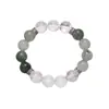 Novo Bracelete de Pedra Natural com Contas Estilo Chinês Estilo Nacional Garnet Vermelho Estrela Cristal Branco Cristal de Cabelo Verde para Mulheres