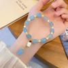 Doce estilo fada Mori ins pulseira de cristal azul refrescante coleção luxo leve design artesanal sentido pulseira de orquídea