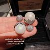 Pendientes austriacos vintage de pétalo, gema y perla, delanteros y traseros. Pendientes vintage de circón de gran quilate, tipo 'azúcar'.