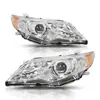 Par de Ensambles de Faros Delanteros Izquierdo y Derecho para Toyota Camry de 7ª Generación 12-14 Pantalla Transparente Carcasa Interior Negra Naranja