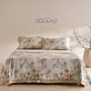 Colchón de verano lavable a máquina, de Lyocell refrescante, juego de cuatro piezas, suave como la seda para dormir desnudo en verano, colcha fina de seda helada para aire acondicionado, rosa