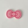 Lazo de borde redondo rosa con forma de corazón para niña, accesorio para hacer tú mismo, funda de teléfono con pegamento en crema, zapatos decorativos con agujeros y pegamento en crema.