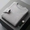 Suéter de Cachemira Grueso de Peso Pesado para Negocios para Hombre, Suéter de Punto de Color Sólido con Cuello Redondo, Suéter Capa Base, Corte Holgado, Suéter de Lana Talla Grande para Otoño e Invierno