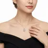 Collar Transfronterizo de Plata Inss925 Nicho Joyería de Alta Gama Moissanita Cadena para Clavícula para Mujer Lujo Ligero Colgante Dinámico