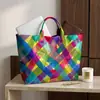 Plataforma independente Temu transfronteiriça nova bolsa de mão à prova d'água PVC+lona para o dia a dia portátil bolsa de ombro bolsa tote