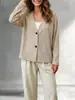 Amazon Transfronterizo Otoño 2026 Nuevo Cárdigan de Punto para Mujer Europeo y Americano Holgado con Cuello en V Botones Manga Larga Ropa Exterior Casual