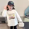 Camiseta de Manga Larga para Niña 2026 Nuevo Top de Otoño Infantil 100% Algodón Conjunto de Otoño para Niños Mayores Camiseta Básica de Cuello Redondo