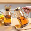 Botella de Aceite de Vidrio Resistente al Calor al por Mayor con Boquilla, Recipiente de Aceite a Prueba de Fugas para Cocina, Botella de Condimento para Control de Aceite, Botella de Aceite de Salsa de Soja y Vinagre Nuevo Estilo