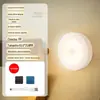 Luz Noturna LED Inteligente Redonda Moderna Simples para Viagem Transfronteiriça com Sensor de Corpo Humano, Carregamento Portátil, Magnética, para Quarto, Guarda-Roupa