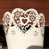 Suministros para bodas flores hueco blanco amor cónico papel encaje DIY flor de papel de encaje blanco tubo de fábrica venta al por mayor