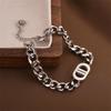 Pulseira de aço titânio all-match de joias transfronteiriças europeias e americanas Pulseira de aço titânio elegante boêmia coreana não desbota joias femininas