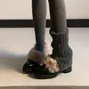 Zapatos Mary Jane Gruesos de Estilo Retro para Mujer, Nuevos 2026 Versátiles de Punta Redonda Forrados de Lana Gruesos Cálidos Peludos de Algodón