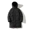 Abrigo de algodón de longitud media para hombre transfronterizo, nuevo estilo de invierno, chaqueta de algodón con capucha de corte holgado, abrigo de algodón grueso de color liso, prenda de abrigo cálida para hombre