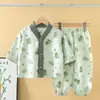 Cárdigan Infantil de Siete Mangas Ropa de Casa Bebé Verano Ropa para Aire Acondicionado para Niños y Niñas Estilo Coreano Delgado Pijama de Casa para Bebé