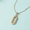 Sudadera Hip Hop Ovalada Larga Versátil Simple Collar de Doble Anillo para Mujer 21 Nuevo Otoño Invierno Cadena de Moda Accesorios