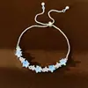 Pulseira colorida de estrela com zircônia incrustada, toque de luxo leve e nicho de alta qualidade, estilo fresco e doce, joia de mão elegante para atacado
