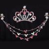 Acessório de Cabeça Coroa Infantil com Corrente de Cabelo com Strass na Testa para Menina, Presilha de Cabelo Coroa de Princesa, Acessórios de Cabelo para Cerimônia de Aniversário, Coroa de Cabelo com Strass