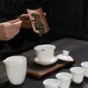 Tigela Coberta de Porcelana Branca Única Grande Xícara de Chá para Torrada Porcelana Jade Gordura de Carneiro Tampa de Porcelana Conjunto de Chá Sala de Chá Tigela de Chá Sancai