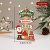Letrero de madera navideño, Adorno para árbol de Navidad, Letrero de Papá Noel, Artesanía de madera, Decoración festiva de mesa