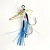 Línea de Nylon Placa de Hierro Gancho Azul Doble Gancho Gancho para Pesca en Barco Par de Ganchos de Placa de Hierro Pesca Lenta de Jigging Pez Negro Bacalao Pesca