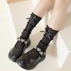 Calcetines para Niñas Verano Calcetines Lolita de Encaje Estilo Coreano Encaje de Tres Capas Lazo de Encaje Calcetines de Rizo Princesa para Niñas