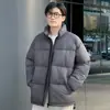 Tanke Zhe Abrigo de Algodón para Hombre Estilo Hong Kong Invierno Tendencia Estilo Pareja Cuello Alto Chaqueta Puffer ins Cálida Holgada Color Sólido Ropa de Abrigo