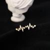 Pendientes ECG Tachonados de Diamantes, Exquisitos Pendientes de Latido del Corazón, Pendientes de Moda Minimalistas Tendencia Estilo Frío Personalidad para Mujeres