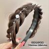 Diadema de peluca de trenza de espiga para mujer, diadema para atar el cabello con clip de pelo de trenza retorcida de una pieza, tocado 2024 Nuevo cabello trenzado