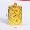 Joyería Chapada en Oro Colgante de Dragón Colgante Cuadrado para Hombre Collar de Dragón Versátil Lujo Ligero Nicho