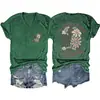 La Maternidad Es Reino Sitio Independiente de Amazon Camiseta de Manga Corta con Cuello en V para Mujer, Moderna y Elegante, con Estampado Delantero y Trasero