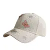 Gorra de béisbol de lino cómoda y transpirable para mujer con adornos de mariposas, sombrero para el sol para protección solar al aire libre, gorra de pico de pato