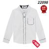 Camisa para niños estilo coreano, ropa para niños estilo inglés, camisa de algodón de manga larga a rayas rojas y azules, camisa plisada para niños y niñas, uniforme escolar para verano