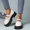 2024 Nuevo Estilo Japonés Dulce Falda a Juego Jk Zapatos Pequeños de Cuero Zapatos de Mujer Suela Gruesa Temperamento Aumentado Más Fácil para Combinar Zapatos Individuales Zapatos de Mujer al Por Mayor