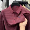 Nueva Camisa Polo Casual de Manga Larga para Hombre de Primavera y Otoño, Camiseta de Rayas con Bolsillo y Cuello para Hombres de Mediana Edad y Mayores, Top Básico