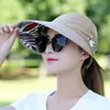 Nuevo Sombrero de Sol Plegable con Visera Grande, Resistente al Viento, Borde Amplio, Sin Parte Superior, Protector Solar para Exteriores, Sombrero de Sol Vacío