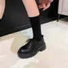 Mocasines de Suela Gruesa para Mujer que Aumentan la Altura, Nuevo Estilo Invierno 2026 con Forro de Lana, Tacón Grueso, Estilo Británico con Cordones, Versátiles Zapatos de Cuero para Estudiantes