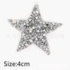 Nuevo Parche de Tela Hot Diamond Estrella de Cinco Puntas Parche de Estrella de Pedrería Parche Gipsofila Fuente de Ropa Fábrica Mayorista