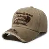 Gorra de béisbol bordada vintage lavada transfronteriza para hombre, gorra de pico de pato desgastada estilo coreano para primavera y otoño, sombrero casual para exteriores para proteger del sol